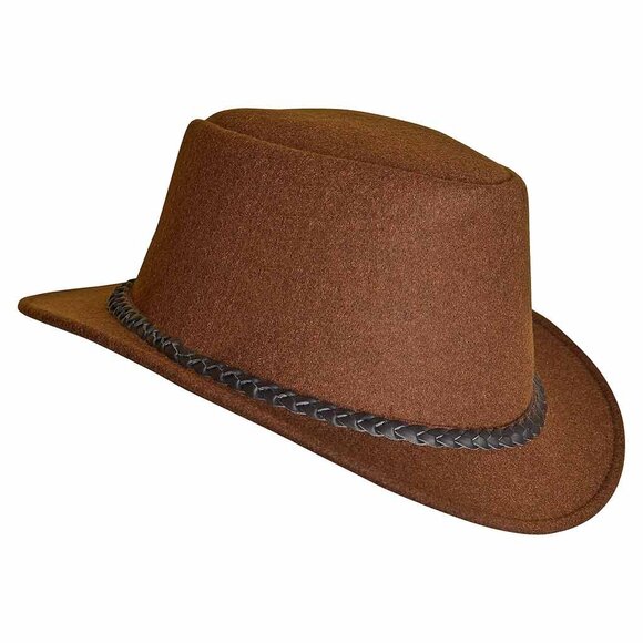 Oktoberfest Costume Men Hat Real Wool Vintage Bavarian Hat Brown German Hat NEW - Picture 3 of 5
